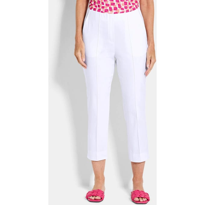 7/8-broek BELLA van bengaline, met biesjes - wit - Gr. 195 van Goldner Fashion