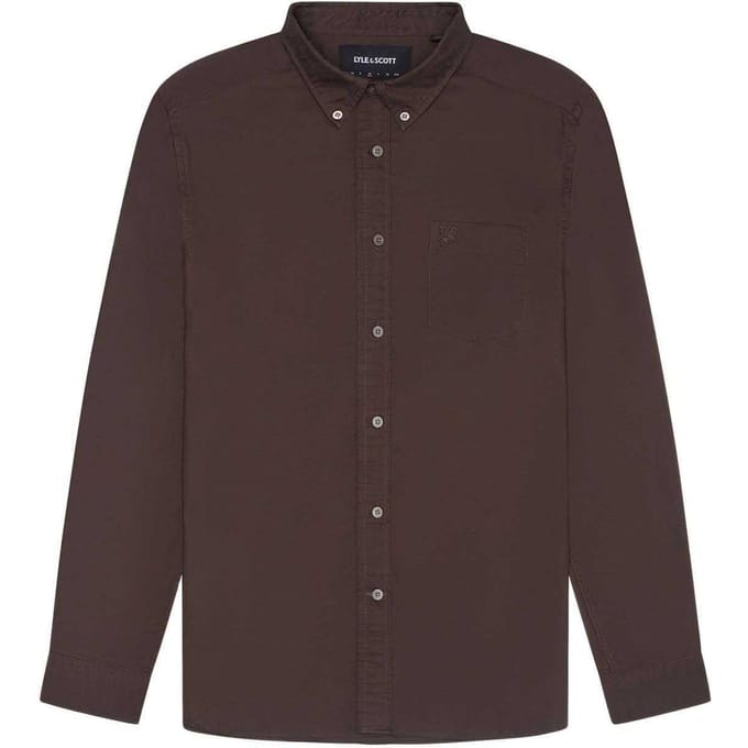Lyle & Scott Heren Tonaal Eagle Oxford Overhemd (Groen)