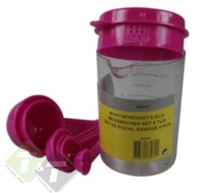 maatbekerset 8 delig - 500ml - maatbeker - roze - benson - maatkan - 0.5l - maat beker