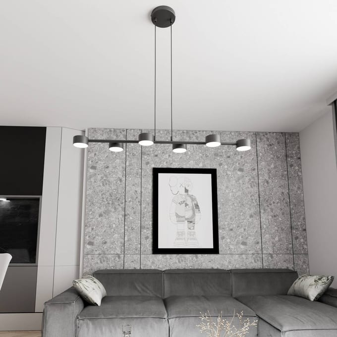 EMIBIG LIGHTING Plafondspot, Megara, lengte 80 cm, metaal, 6-lamps.