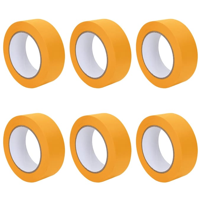 vidaXL Verf Maskertapes 6 st Geel 38mm x 50m Papier