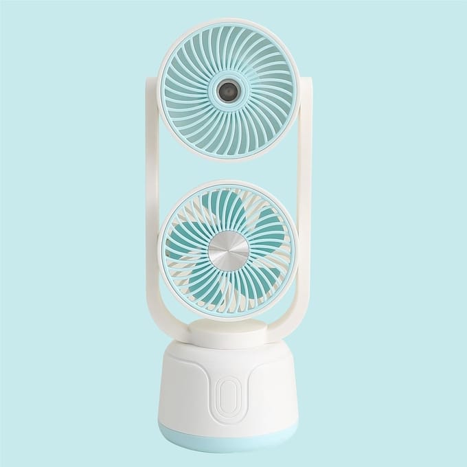 longziming -USB Ventilator-Bureauventilator-Luchtkoeler-3 Snelheden-Sproeifunctie-ABS-Koelend路Oplaadbaar En Compact-1 Stuk