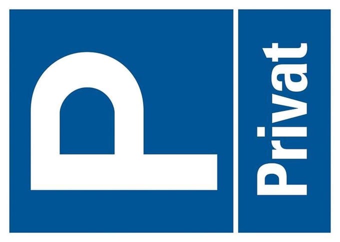 Pickup kunststoff Schild 35x25 cm P PRIVAT