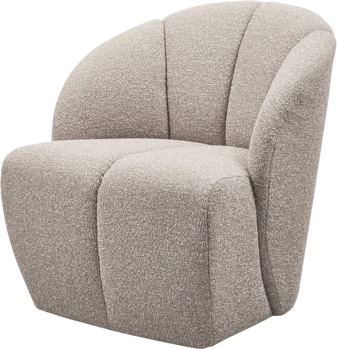WOOOD Mojo Draaifauteuil - Bouclé - Beige Melange - 75x68x77