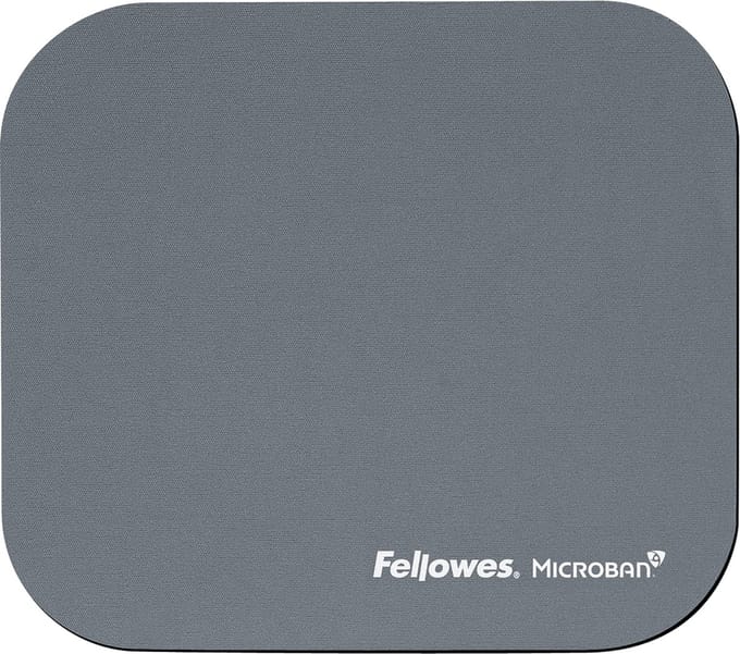 Fellowes Muismat Antislip – Microban Antibacterieel – Voor Optische & Laser Muizen – Grijs
