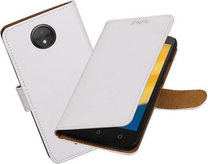 BestCases.nl Motorola Moto C Effen booktype hoesje Wit