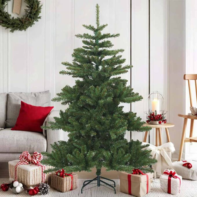 vidaXL - Kunstmatige - Hinged - Kerstboom - Groen - 150 - cm - PVC, - staal