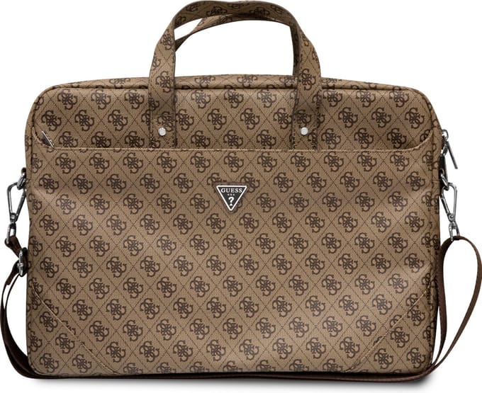 Guess 4G PU Triangle Logo Laptoptas 15 tot en met 16 inch - Bruin