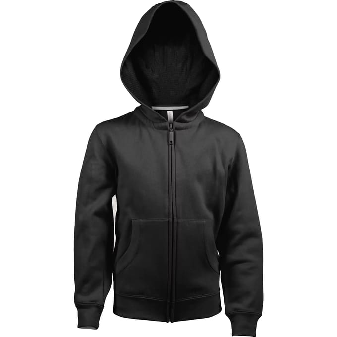 Kariban Kinder hooded sweater met rits K455 - Black - 10/12 Y (10/12 ans)