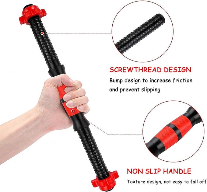 3-Delige Halterset Kort en Lang - Verstelbaar Gewicht Houder met Antislip Grip