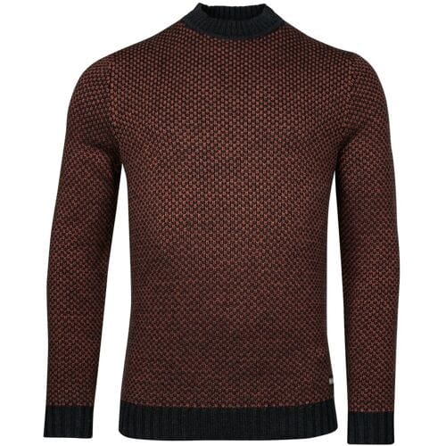 Baileys Trui Turtle Neck Allover Two Color Pattern Deep Red / male