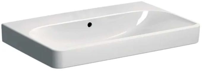 Geberit Smyle Square - Wastafel 75x48x17 cm, met overloop, zonder kraangat, wit 500.249.00.2