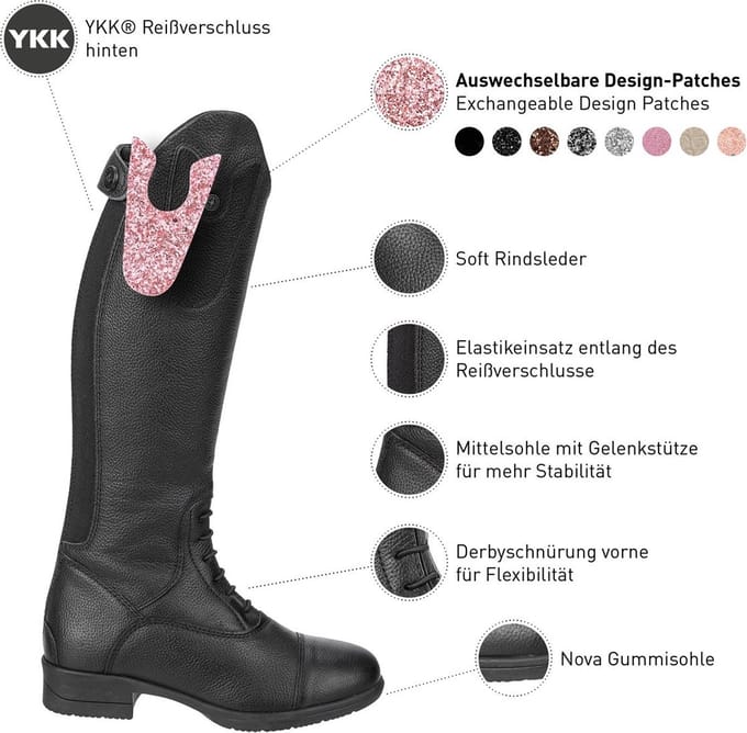 Suedwind Rijlaars Nova fun Leer Black - 32 Normal | Paardrijlaarzen