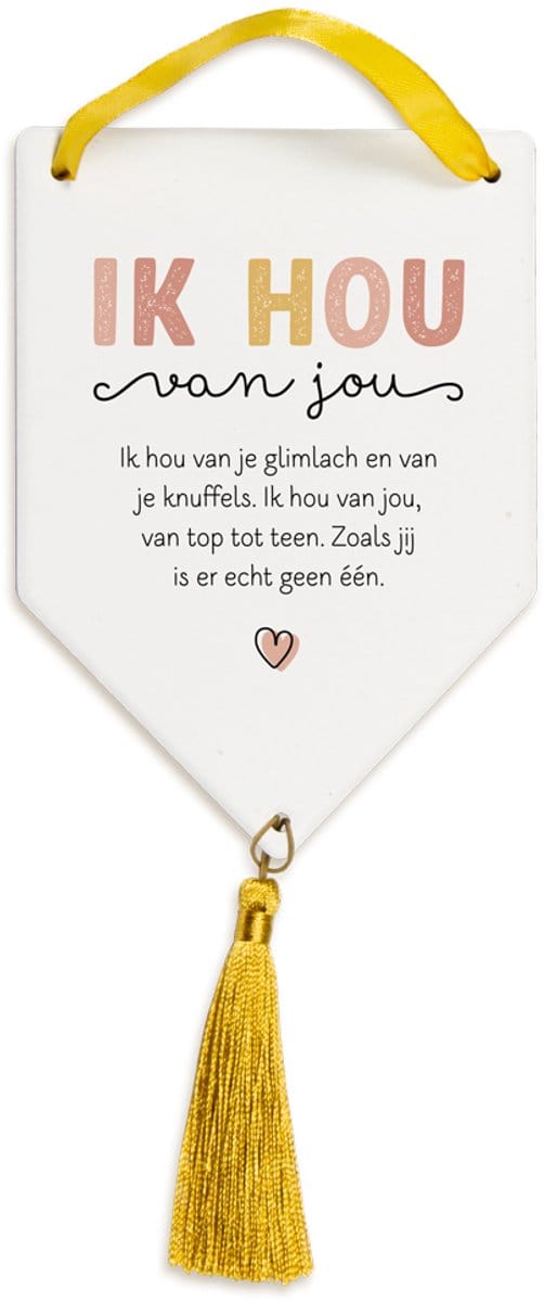 Tegel Deco groot - Ik hou van jou