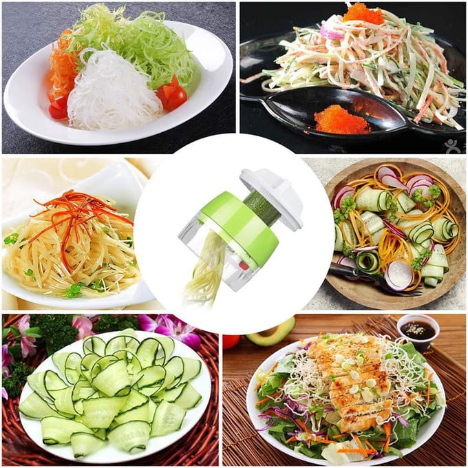 Handheld Spiraalsnijder Groenterasp Zware Uitvoering Groente Spiraalsnijder voor Salade Wortel Fruit green