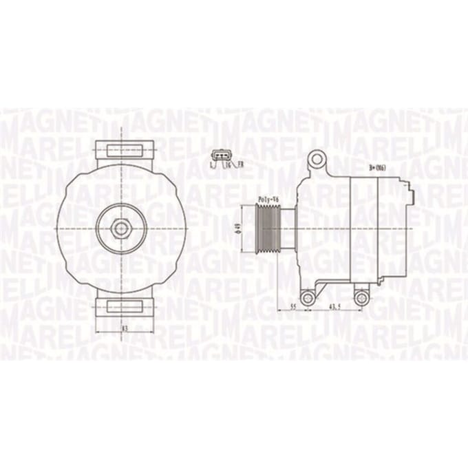 Driefasige generator MAGNETI MARELLI 063731869010