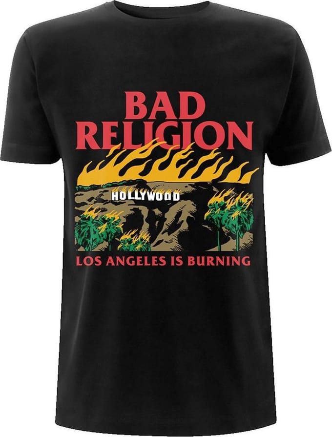 Bad Religion - Burning Black Heren T-shirt - M - Zwart