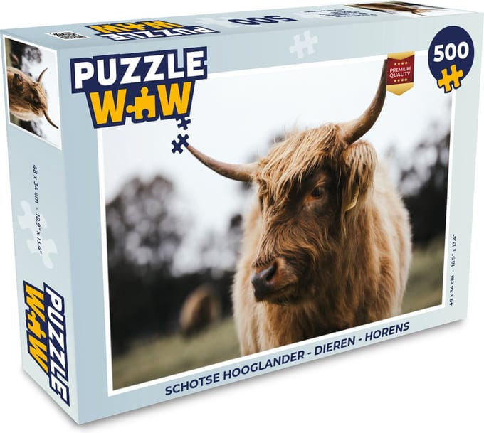 Puzzel Schotse Hooglander - Dieren - Horens - Legpuzzel - Puzzel 500 stukjes