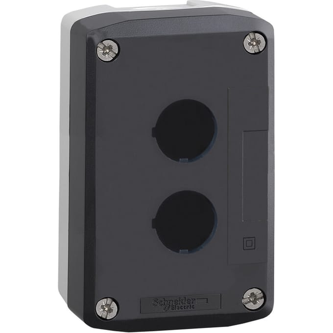 Schneider Electric XALD02 XALD02 Lege behuizing 2 inbouwplaatsen (Ø x h) 22.5 mm x 68 mm Zonder markering Donkergrijs, Lichtgrijs 1 stuk(s) Piece