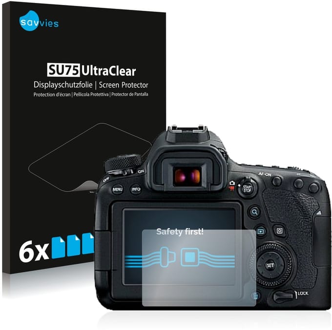 Savvies - Screenprotector voor Canon EOS 6D Mark II - Folie Beschermfolie transparant 6 Stuks