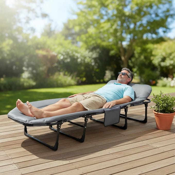 Opklapbed 1 persoon - Campingbed volwassenen - Extra slaapplaats - Robuuste draagstructuur - 190 cm lengte