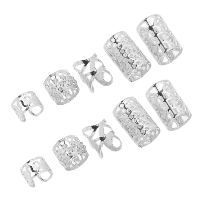 200 stuks Haar Dreadlocks Kralen Flexibele Legering Exquise Modieuze Haarversieringen Ringen voor zilver