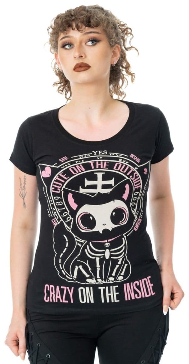 Cupcake Cult - Cute On The Outside Dames Tshirt - XXL - Zwart