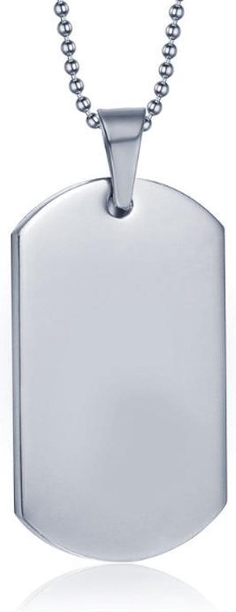 Zilverkleurige Dogtag kettinghanger met ketting