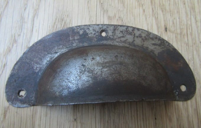 Large Steel Cabinet Cup Handle Rust
