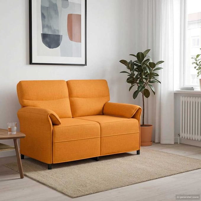 vidaXL - Bank - 100% - polyester - metalen - frame - MDF, - Multiplex