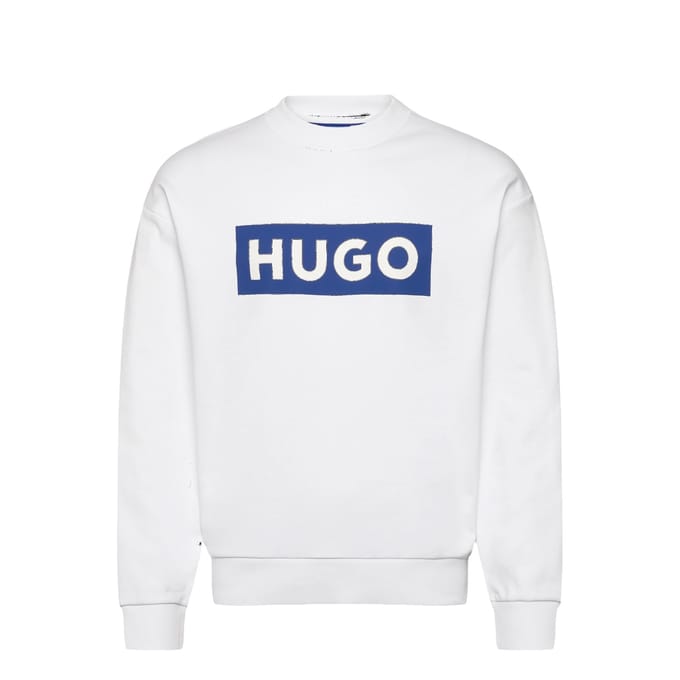 Hugo Heren Sweatshirt met Ronde Hals en Logo (Wit)