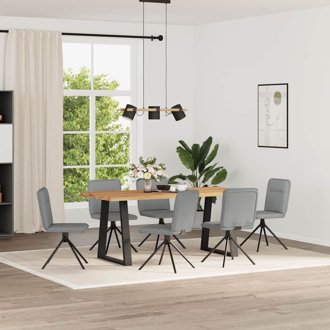 vidaXL Eetkamerstoelen 6 st stof lichtgrijs