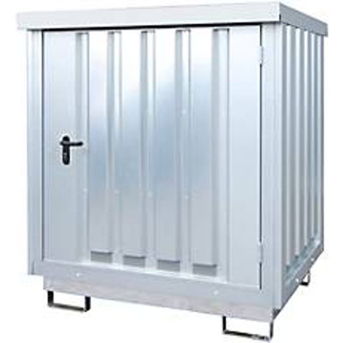 Opslagplaats voor gevaarlijke stoffen Bauer type GD-E 2, afsluitbaar, capaciteit 2 x 200 l vaten, gegalvaniseerd