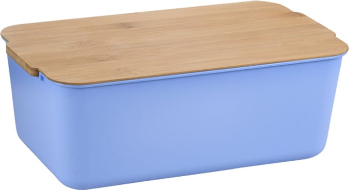 Broodtrommel - blauw - 33x19,5x12,5cm - bamboe - broodbox -opbergtrommel