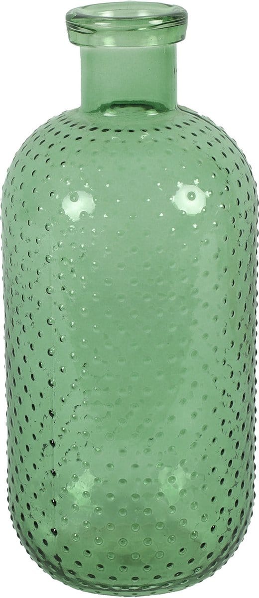 Countryfield Bloemenvaas Cactus Dots - groen transparant - glas - 15 x 35 cm