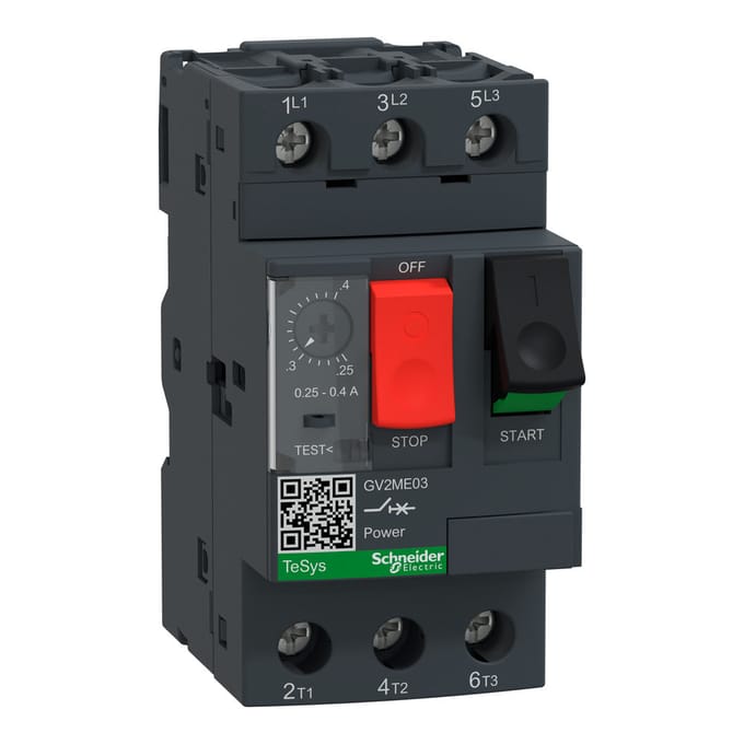 Schneider TeSys GV2ME03 Motor Circuit Breaker 0.25-0.4A - GV2ME03