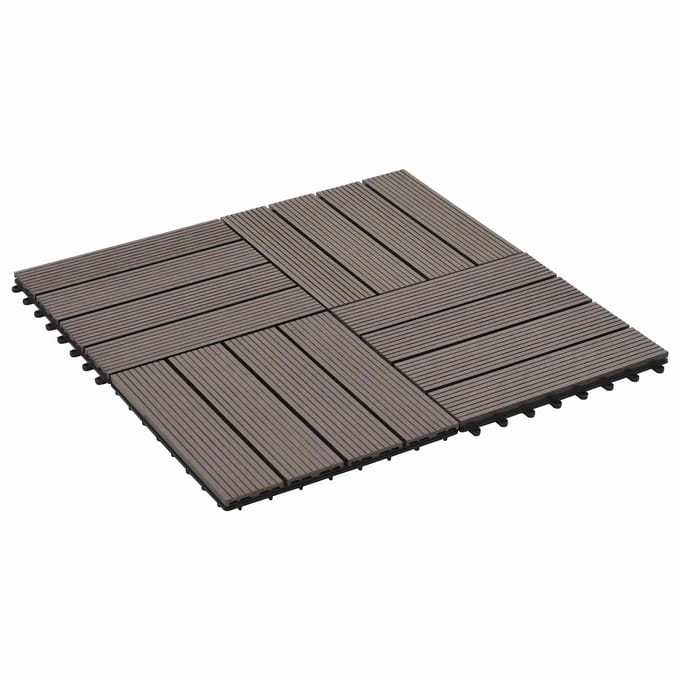 vidaXL - Terras - Tegel - 22 - st - Donkerbruin - 30 - x - 30 - cm - WPC