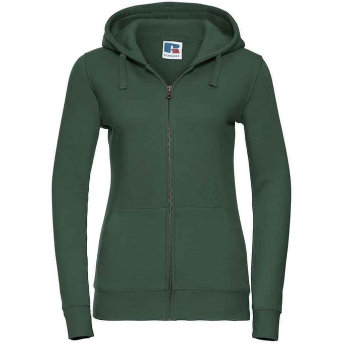 Russell Dames/Dames Authentic Full Zip Hoodie (Fles groen)