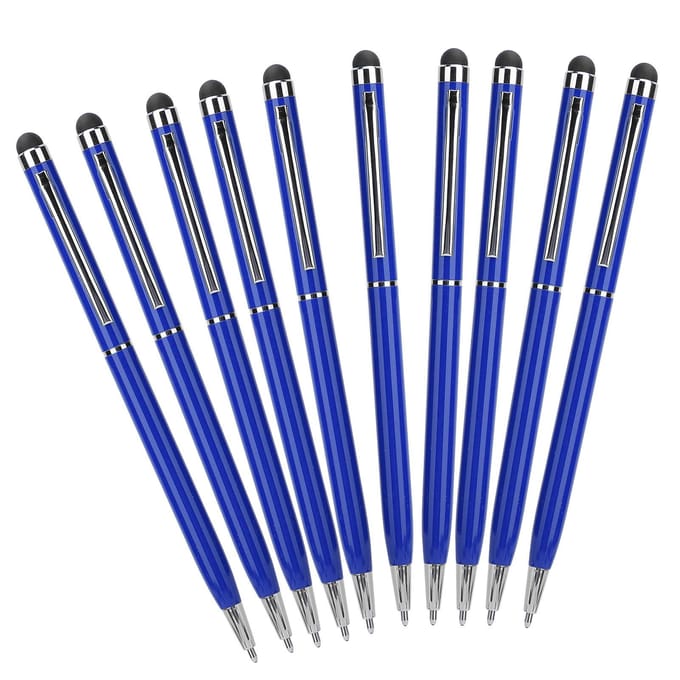 10 stuks Stylus 2-in-1 Capacitief Touchscreen Balpennen Metalen Computeraccessoires Blauw blauw