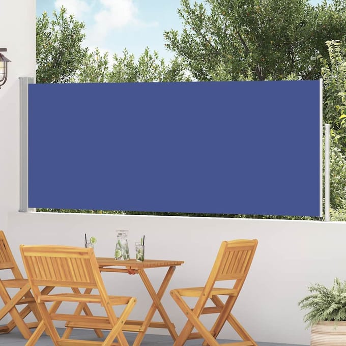 vidaXL - Tuinscherm - uittrekbaar - 117x514 - cm - blauw