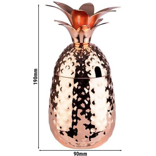 GGM Gastro (6 Stück) Becher - PINEAPPLE - 500ml - Kupfer - mit Deckel