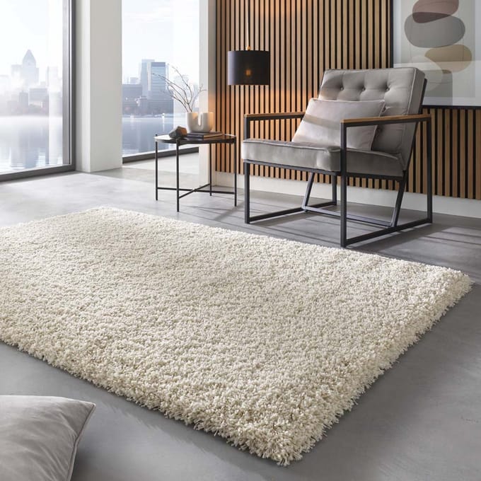 Hoogpolig vloerkleed - Shaggy Prime crème 200x250