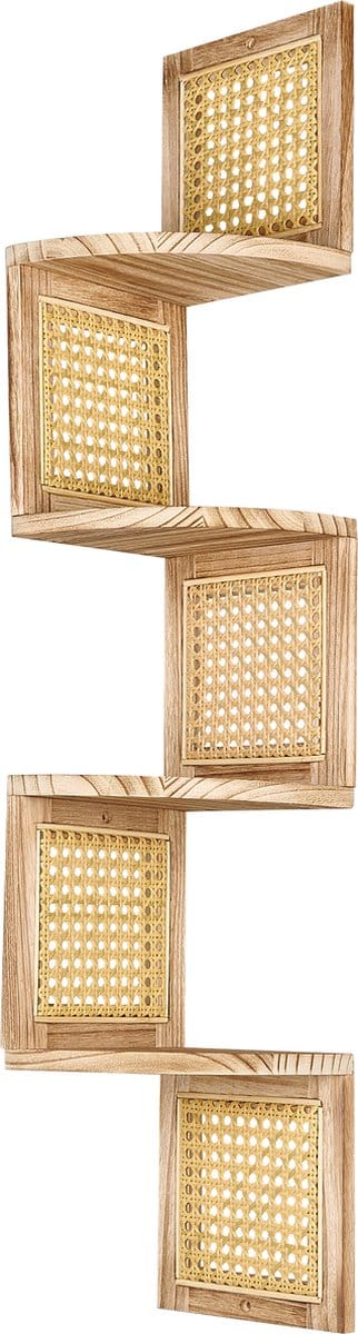 ALDER - Boekenkast - Lichtbruin hout - Glasvezel