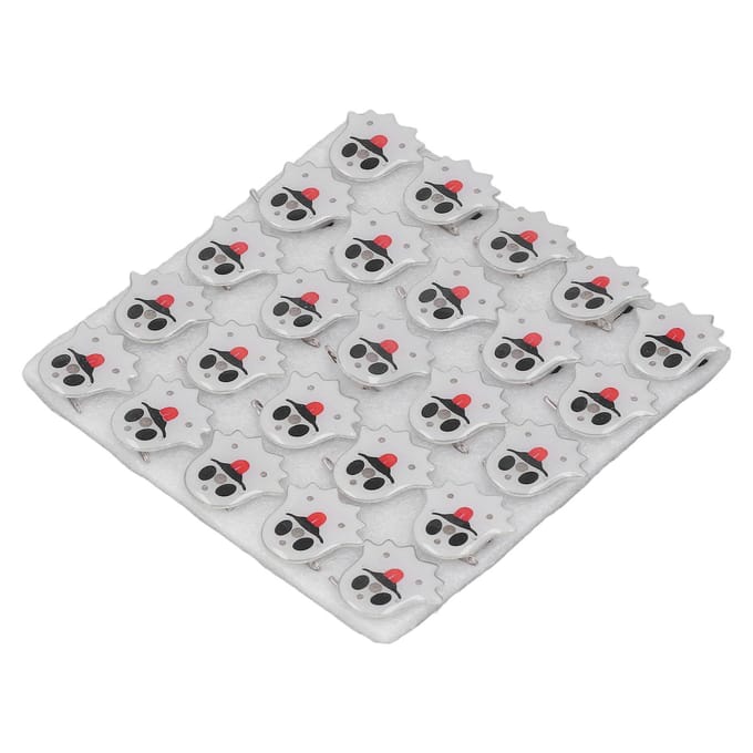 25 Stuks Halloween Broche Pin Kleurrijk Heldere Lichten Knipperend Grappig Plastic Halloween Feest Broches white