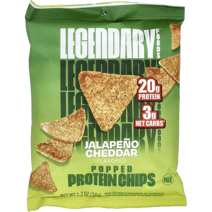 Legendary Foods, Gebakken Eiwitchips, Jalapeño Cheddar, 1.2 oz (34 gr)