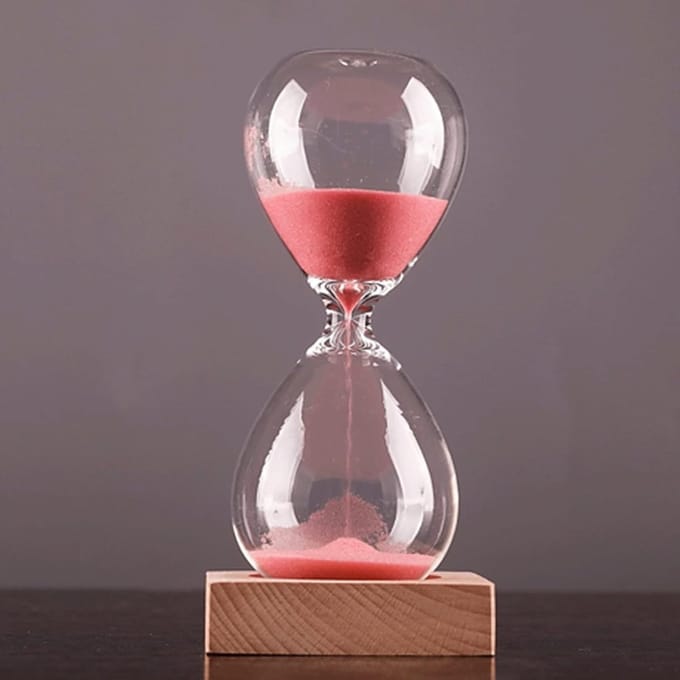 Zandloper Timer - Zandklok - Koken en Spelen - Houten Basis - 14 x 55 cm - Wit