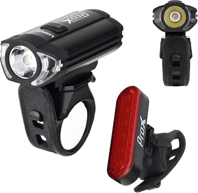 PROX LUPUS II Fietsverlichting Set Voor & Achter 300 Lm USB-C 1100 mAh