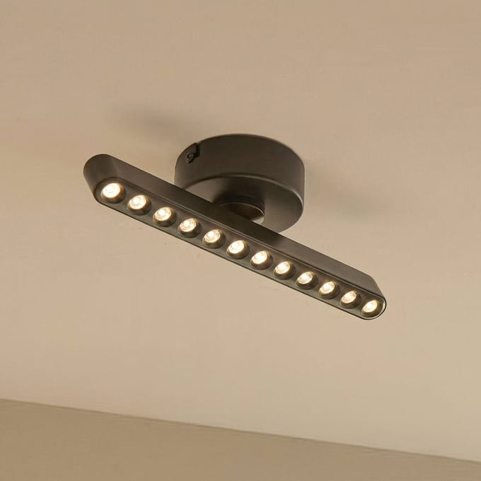 Lindby LED spot Eldrin, zwart, 1-lamp, lichtpunten