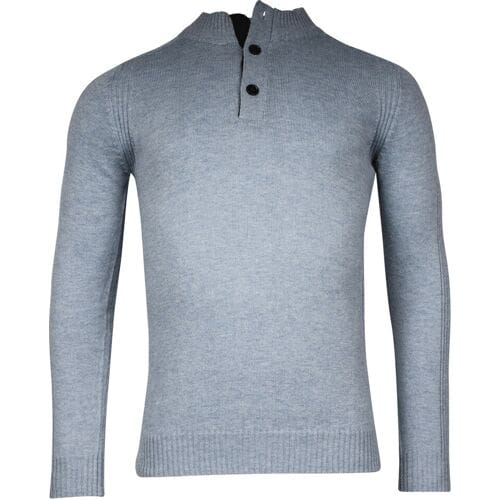 Baileys Trui Half Zip And Buttons Subtle Rib Details Midden Blauw / male