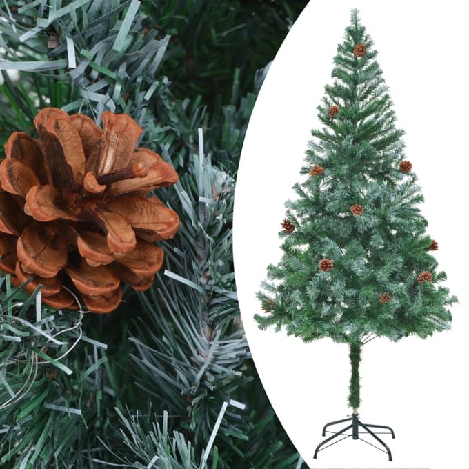 vidaXL - Kunstkerstboom - met - dennenappels - 180 - cm